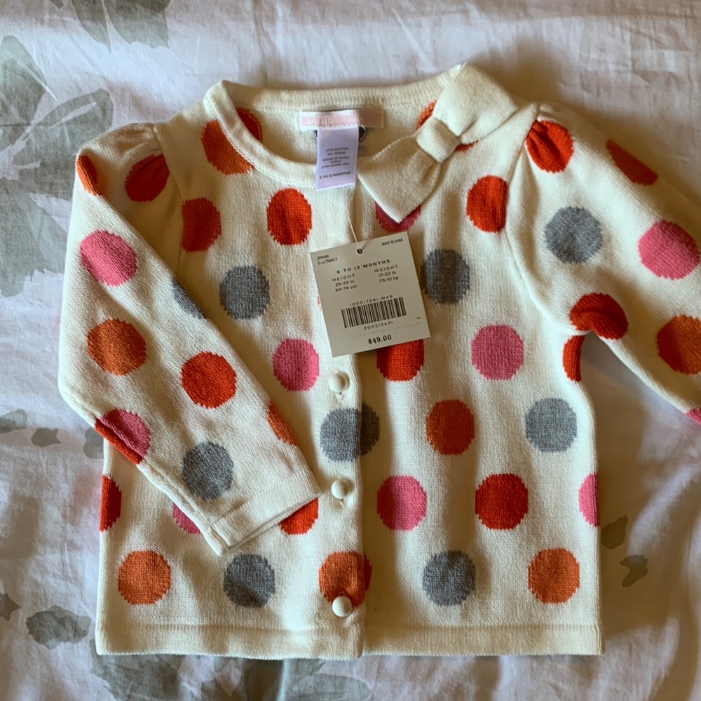 JANIE AND JACK polka dot cardigan NWT